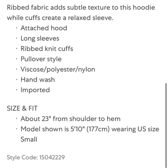 For The Republic Dolman Sleeve Ribbed Hoodie Women’s Medium Black - Picture 2 of 11